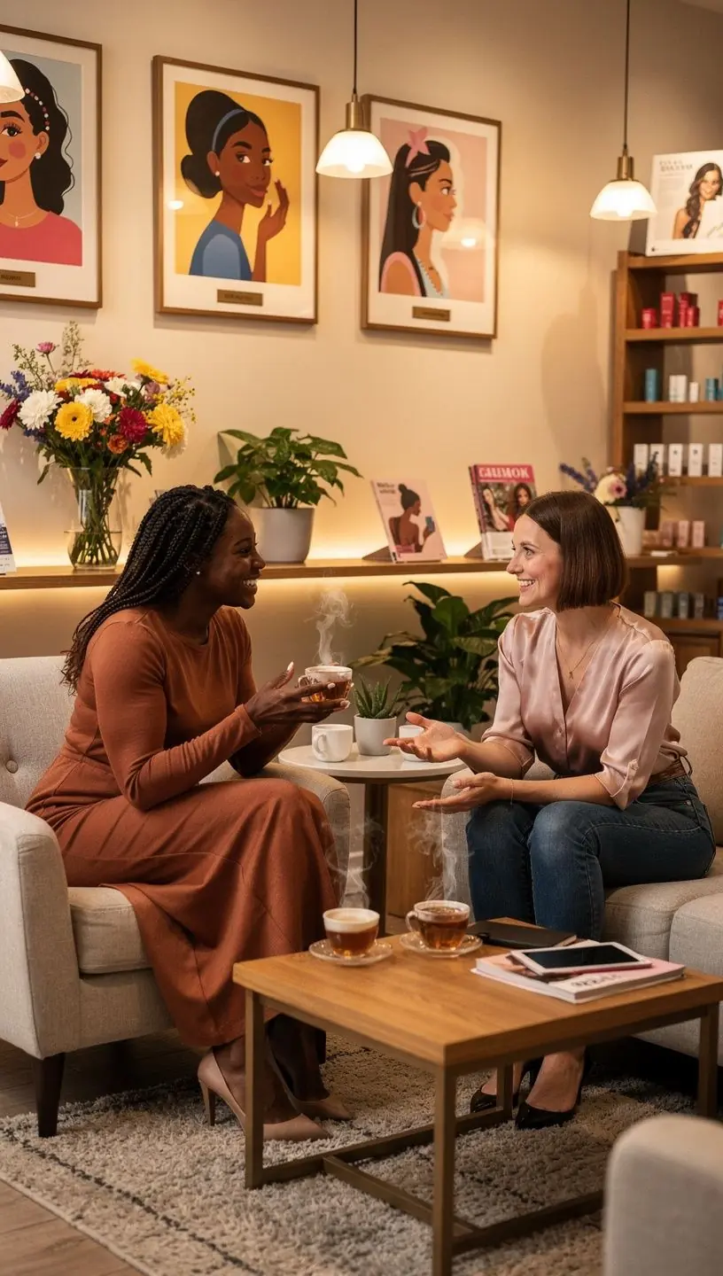 Profesjonalne szkolenie z zakresu usług kosmetycznych w nowoczesnym centrum biznesowym.